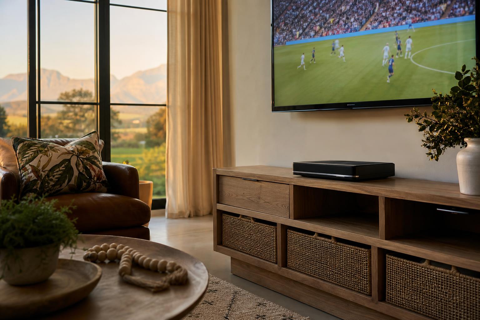DSTV Explora Ultra installed and configured in a Winelands lounge