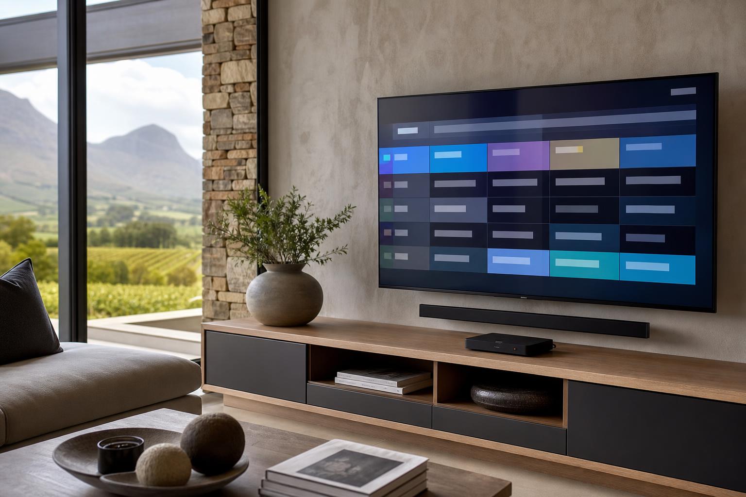 DSTV channel guide loaded and tested on a connected TV