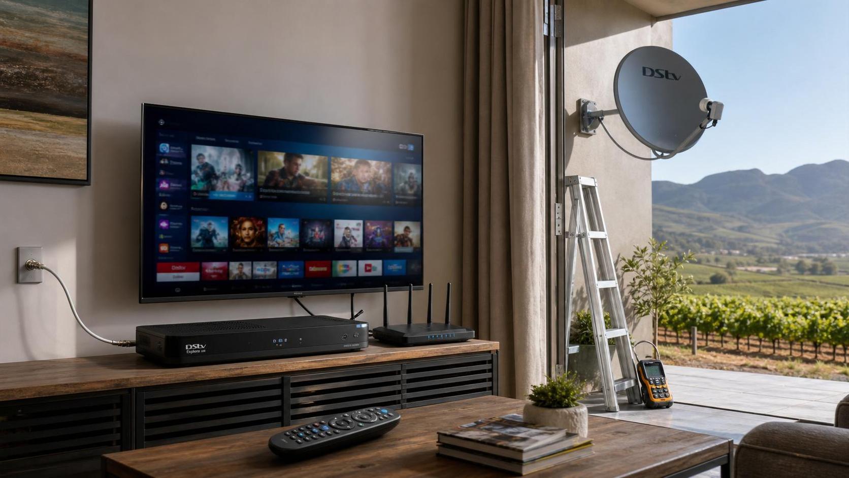 Explora Ultra connected to home Wi-Fi for Catch Up and Showmax