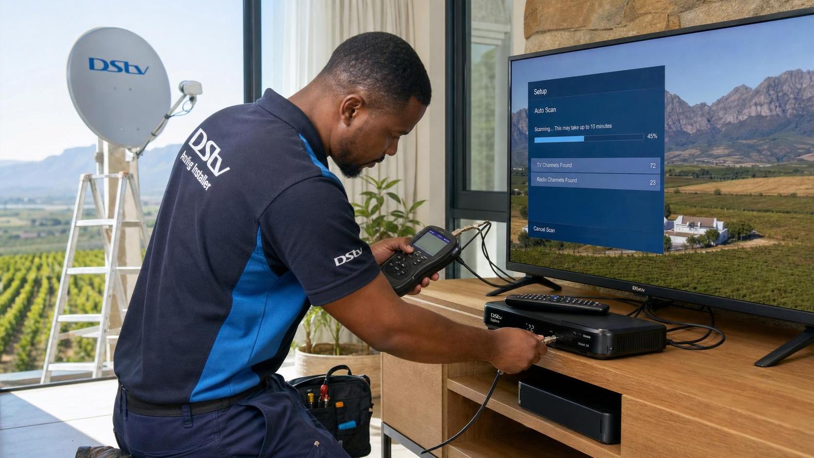 Decoder reconnected and channels rescanned at new home
