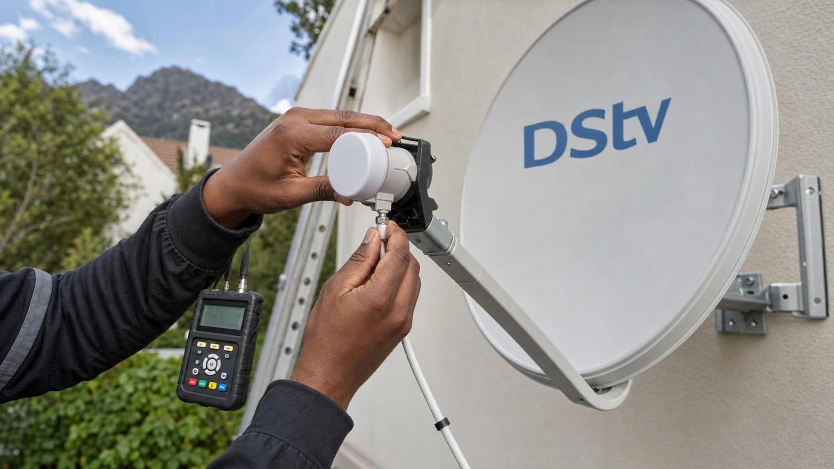 Replacing a faulty LNB on a satellite dish