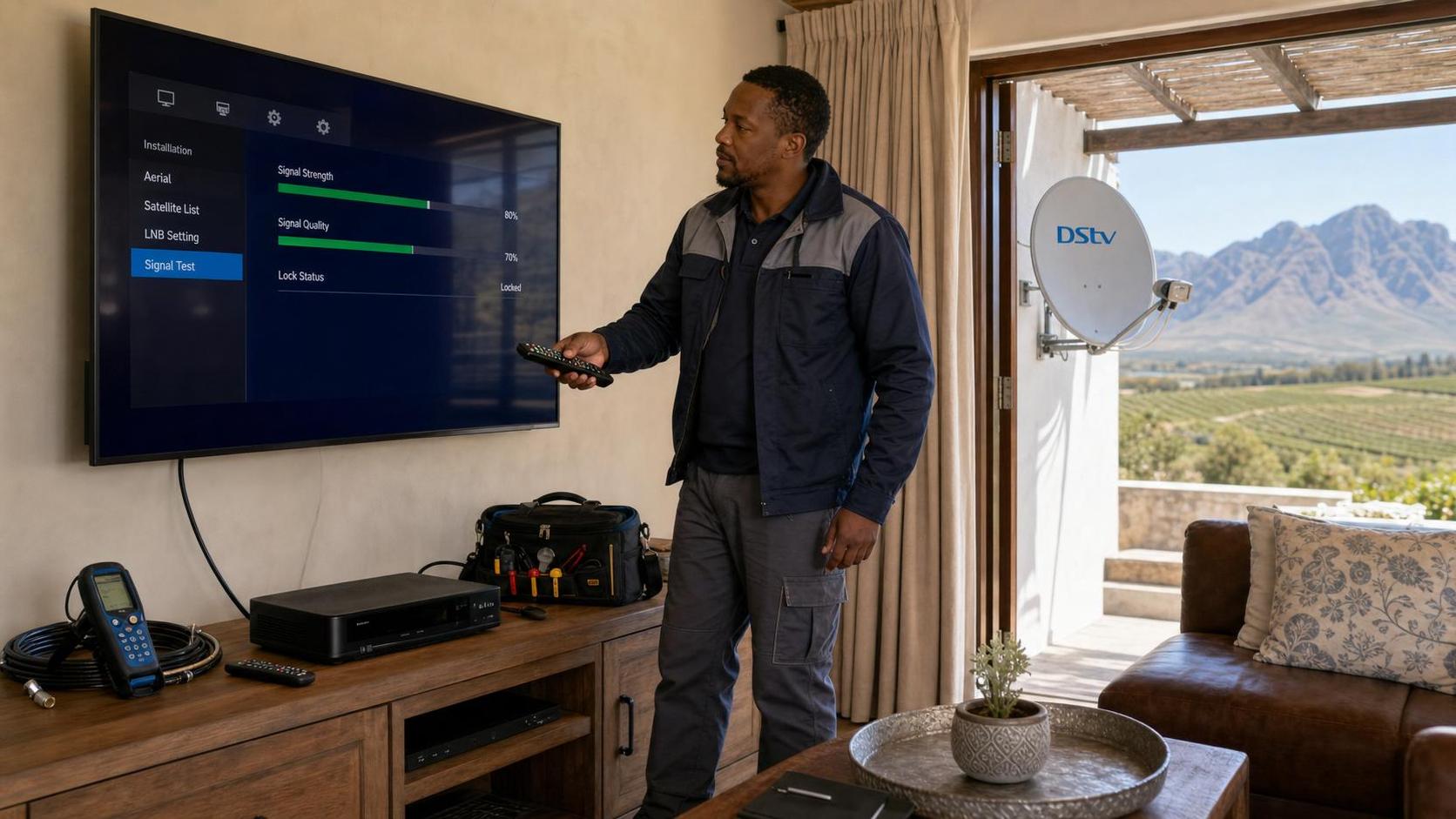 DSTV decoder showing E48-32 error before repair
